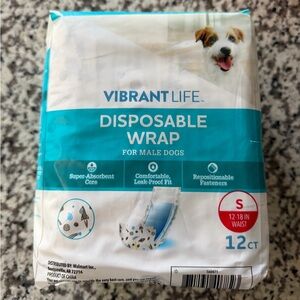 Vibrant Life Disposable Wrap for Male Dogs - Blue